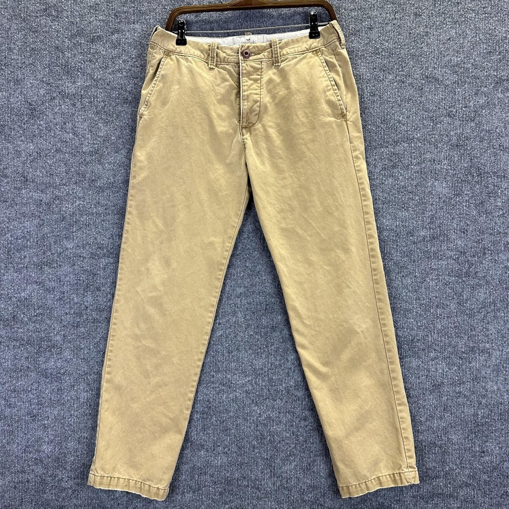 Hollister Pants Mens 30x30 Khaki Chino Button Fly Casual Cotton Straight Leg